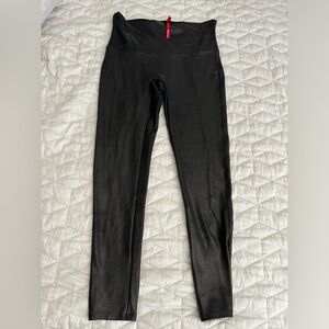 Spanx faux leather leggings XL 25in inseem